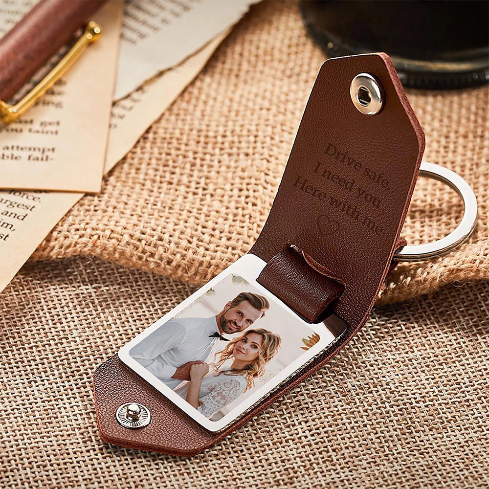 Leather Photo UV Color Printed Keychain