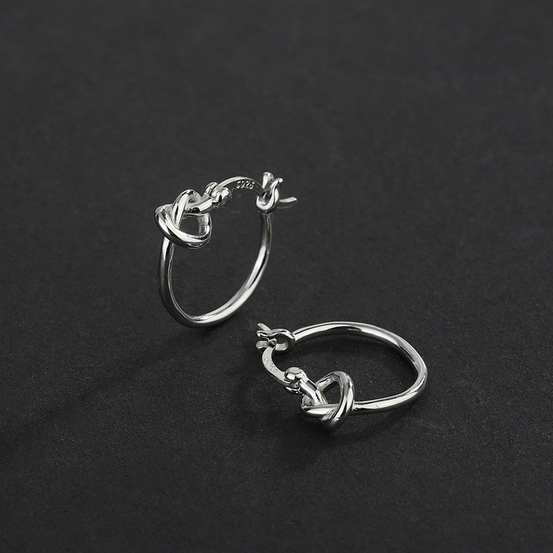 925 Sterling Silver Plain Earrings Small Earrings Female