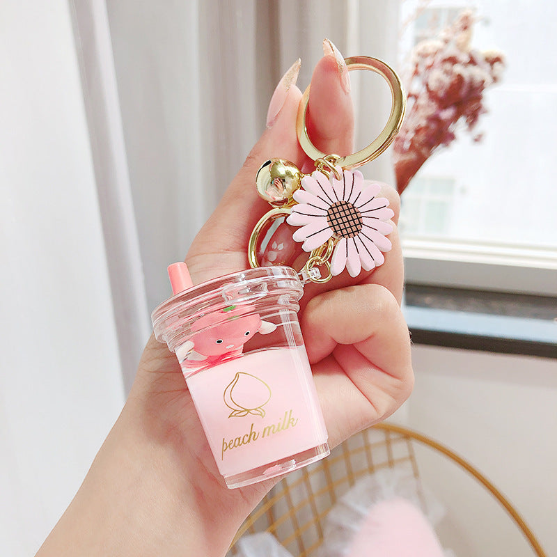 Cartoon Fruit Daisy Keychain Acrylic Bottle