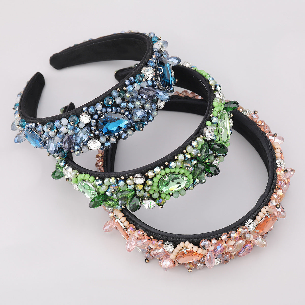 Crystal Geometric Glass Drill Full Rhinestone Headband