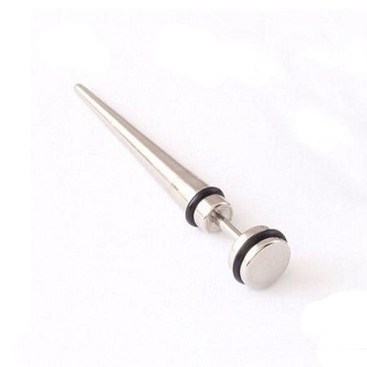 Black round tip long needle earring