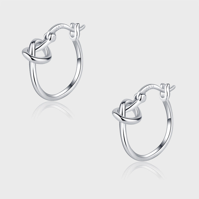 925 Sterling Silver Plain Earrings Small Earrings Female