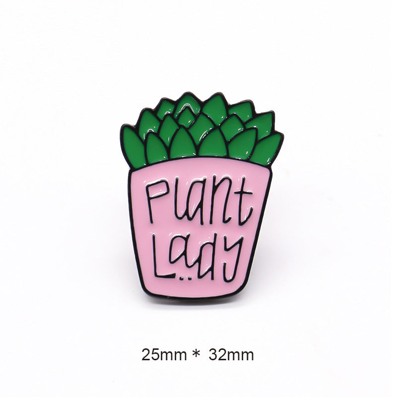 Brooch Cactus Potted Plant Lady Plant Lady Badge