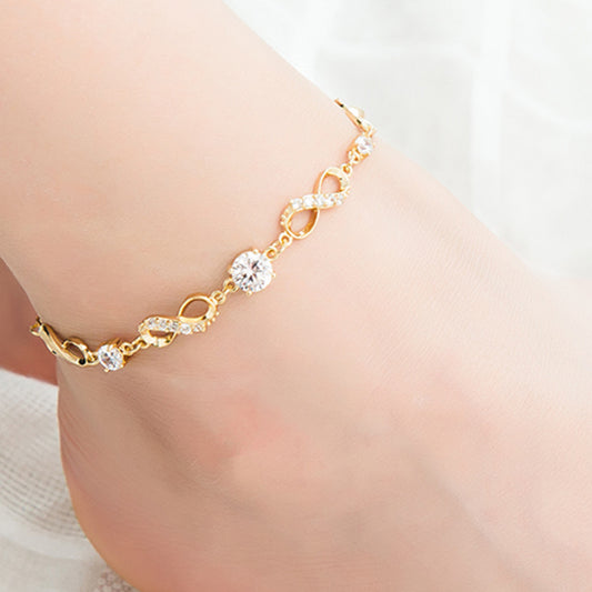 Bohemian Women's Ankle Bracelet Hollow Heart Shaped