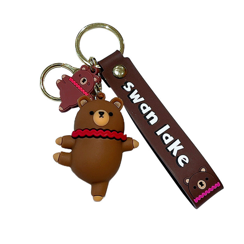 Rabbit Keychain Cartoon Three-dimensional Keychain School Bag Hanging Ornaments