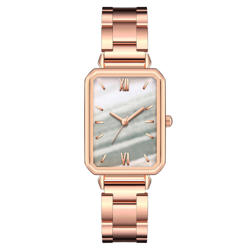 Women's Fashion Casual Square Steel With Quartz Watch