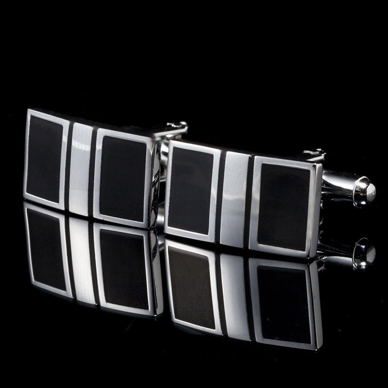 Men's Simple Black Cufflinks