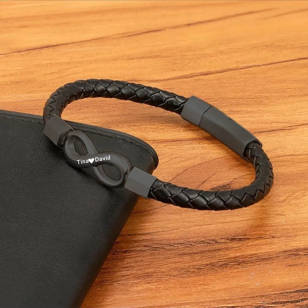 Infinity Love Leather Bracelet for Him