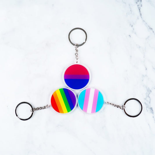 Bisexual Transgender LGBT Flag Pendant Key Ring