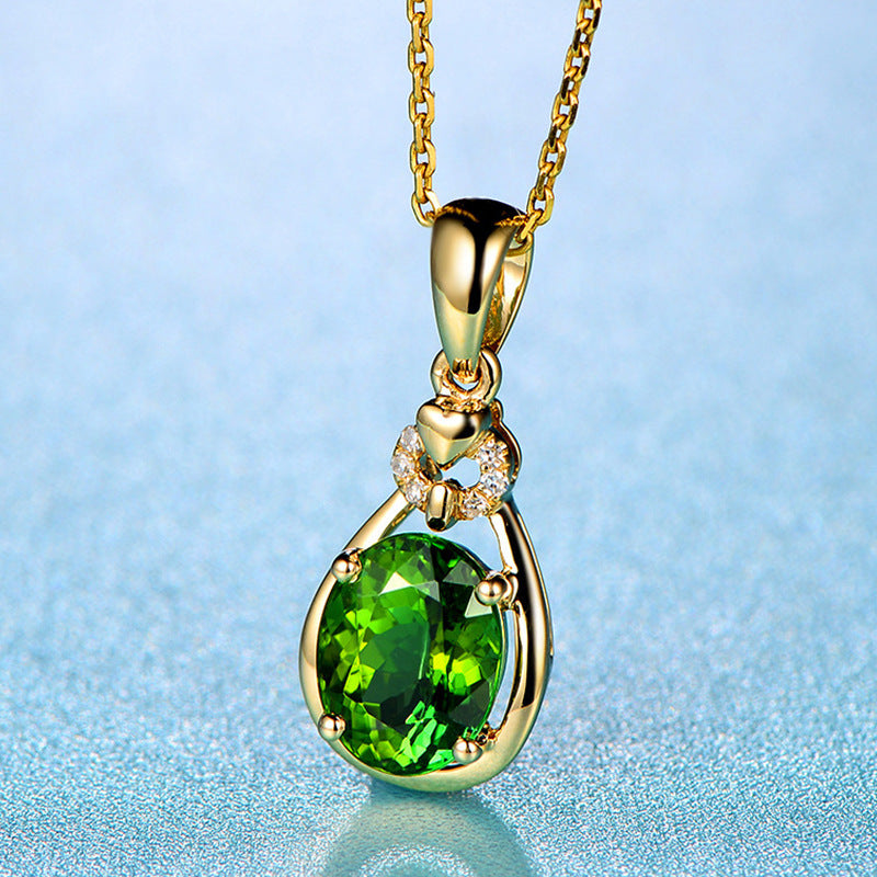 Temperament Emerald Tourmaline Pendant For Women