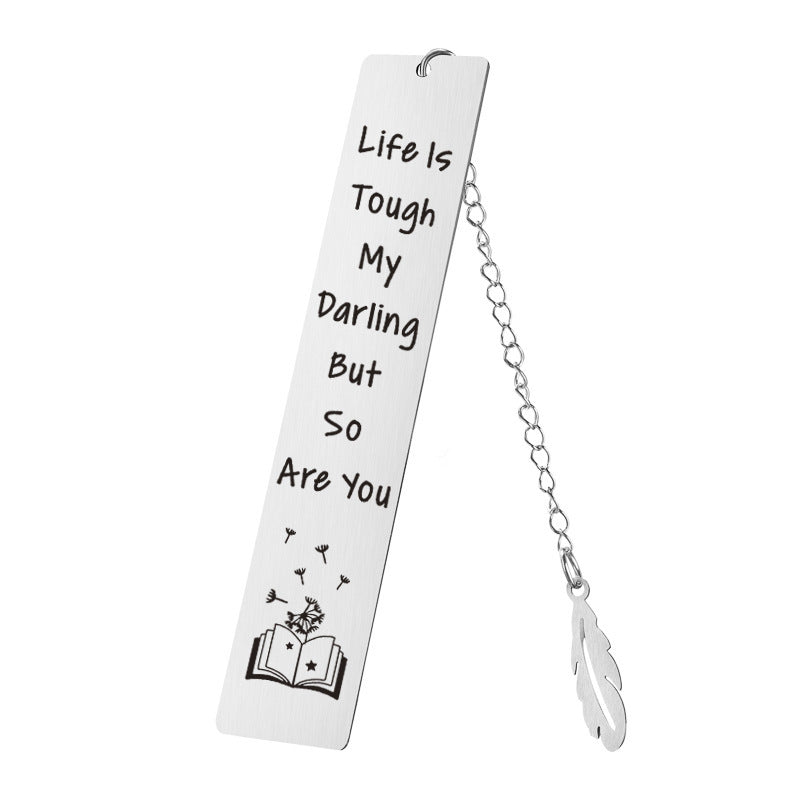 Religion Cross Bible Verse Stainless Steel Pendant Inspirational Bookmark Teachers Day Gifts