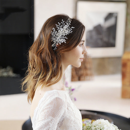 Hand-woven Rhinestone Headband Wedding Dress Headdress