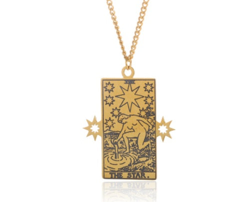 Twelve Constellation Tarot Necklace Retro Constellation Necklace