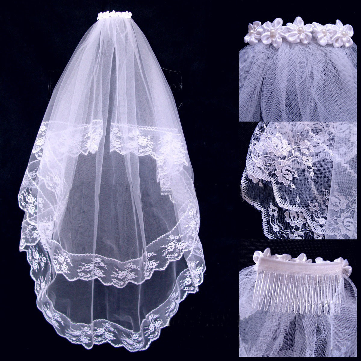 Bridal Veil Double Layer Lace Big Veil