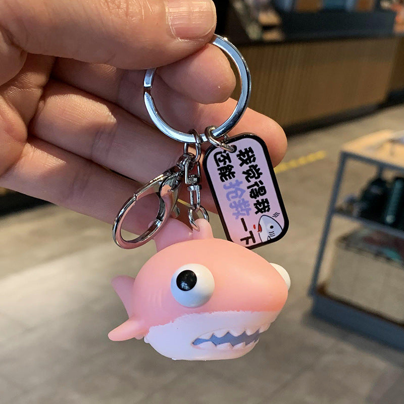 Cartoon Eye-popping Shark Keychain Bag Ornament