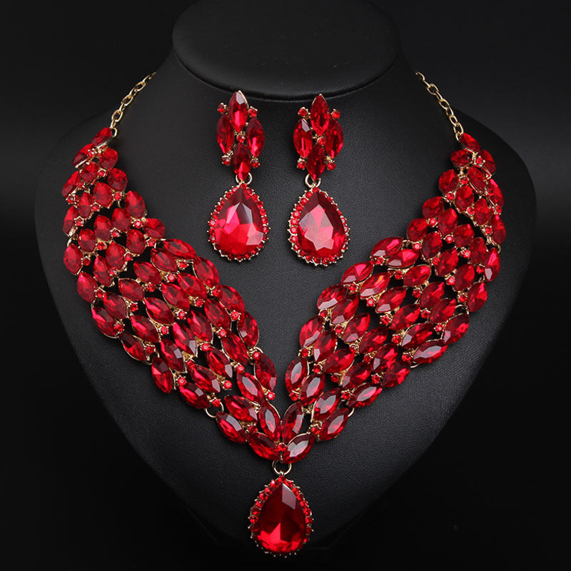 Crystal African Necklace Earring Set