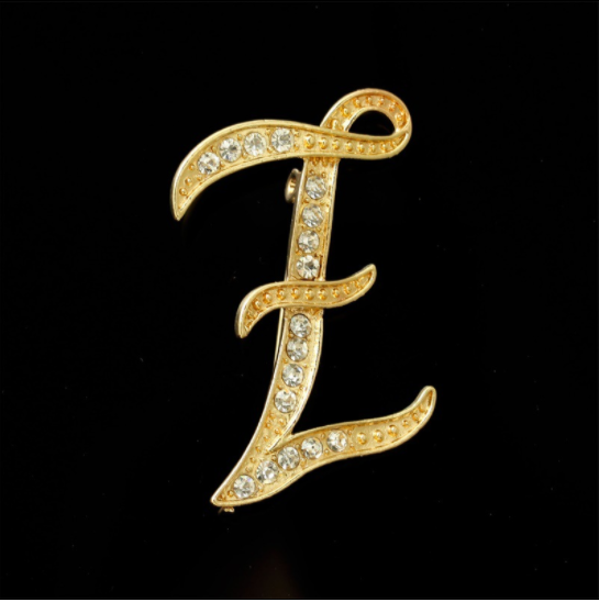 26 English Alphabet Brooches With Diamonds