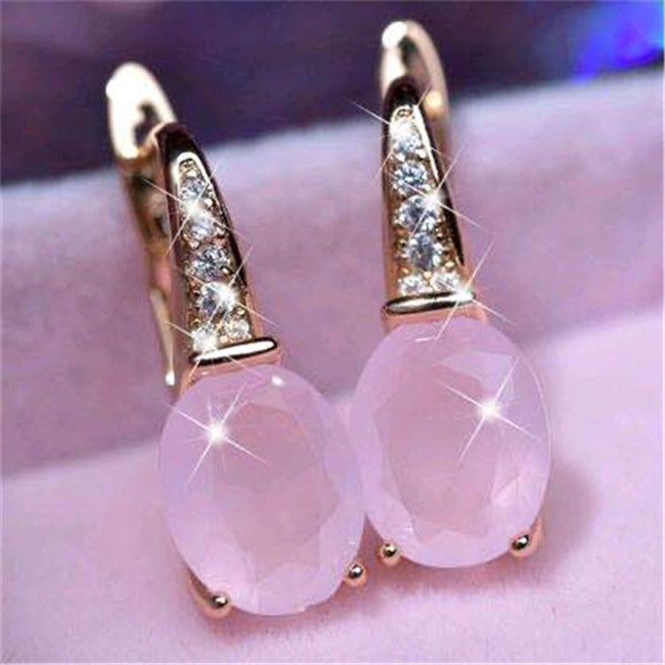 Oval Moonstone  Earrings Crystal Earrings Earrings