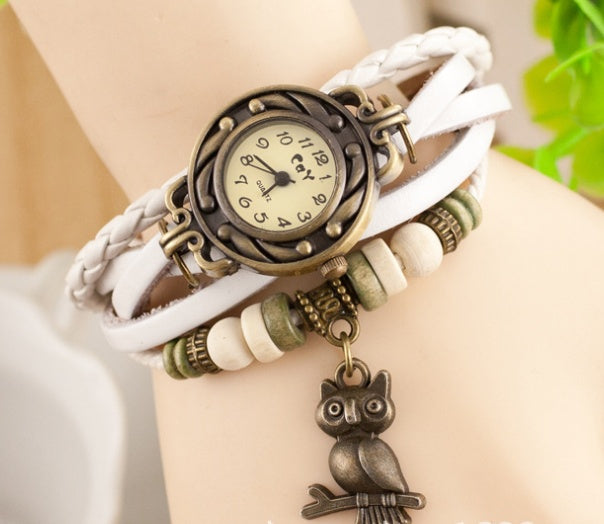 New bracelet bracelet owl female style back Rome fashion punk tide Korean female student Watch