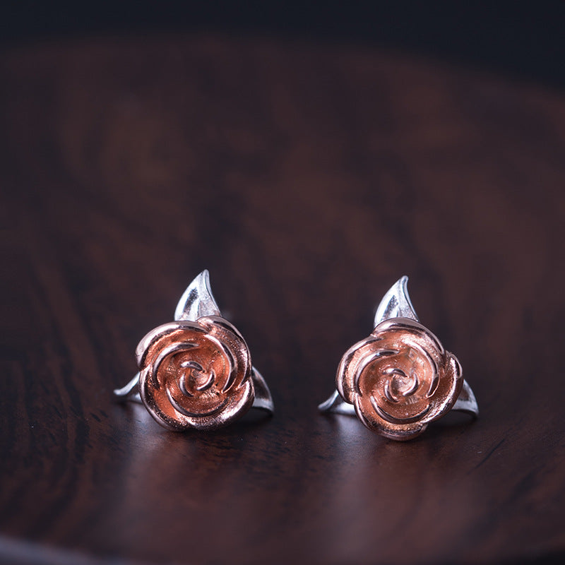 Creative jewelry rose earrings