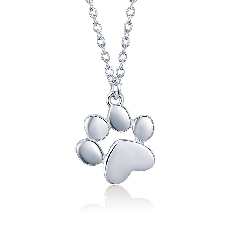 Footprint dog cat paw print foot necklace