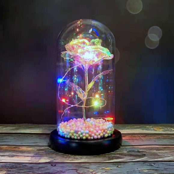Eternal Rose in Glass Flask