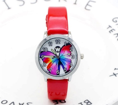 Cute Butterfly Dial Waterproof Quartz Watch for Kids