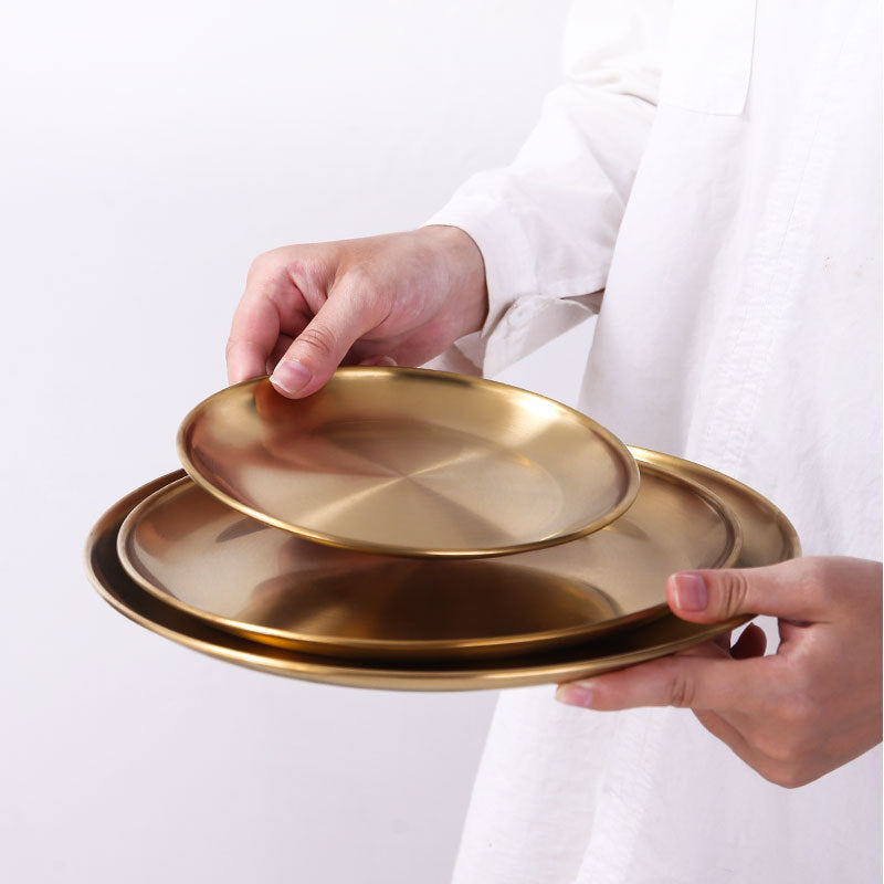 Retro Metal Round Storage Tray