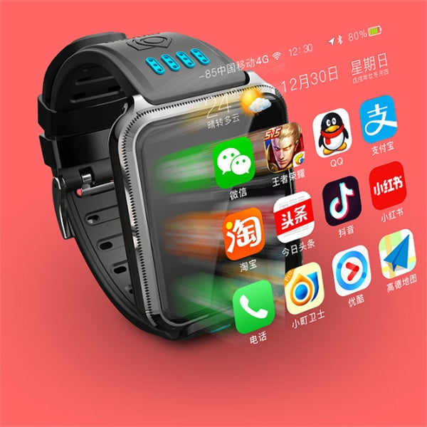 Fully Waterproof Smart Phone Watch: 4G & High-Resolution Display