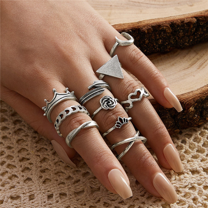 Retro women's joint ring ring set