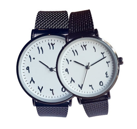 New fashion trend business casual men and women watch men's watch wild simple strange number couple watch women