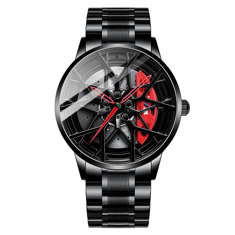 Three-dimensional brake hollow dial mechanical watch