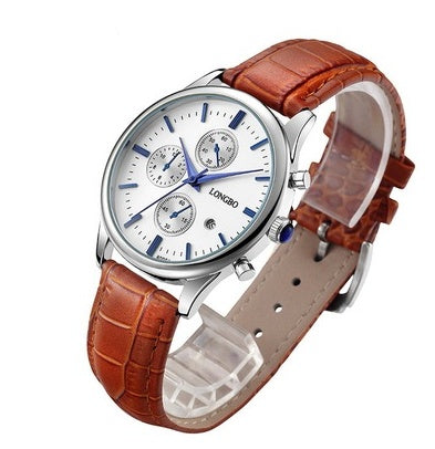 New brand fashion sports men's watch PU strap calendar display 30 meters waterproof watch