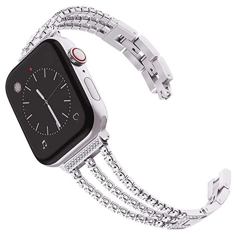 Metal diamond smart  watch strap