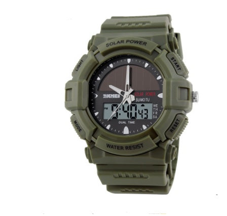 Solar-Powered Double Display Waterproof Outdoor Sports Watch