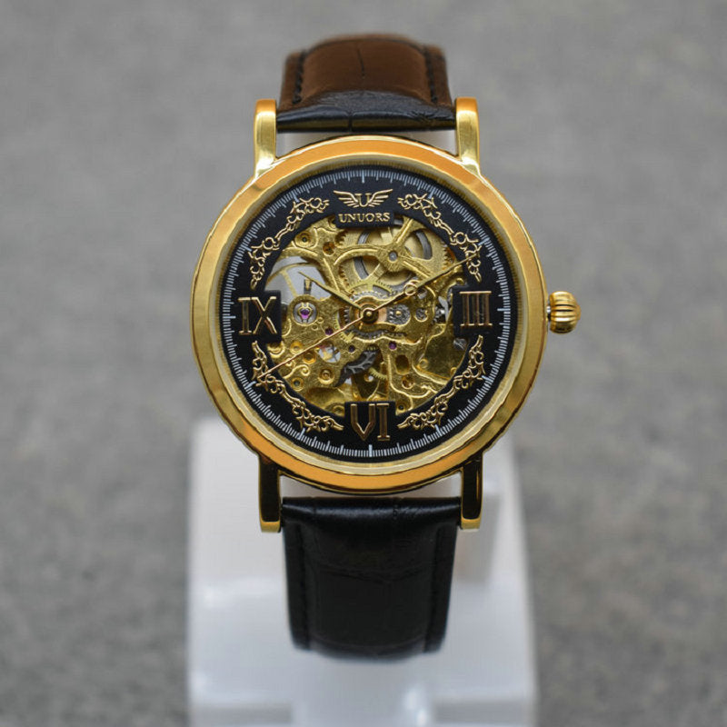 Nunos are hollow waterproof belt mechanical watches customized wholesale trade men burst one generation