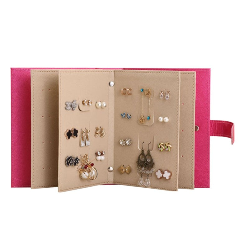 Jewelry Box Earring Book Portable Earrings Bag Storage Album Books Boxes Jewelry Necklace Collect Organizer
