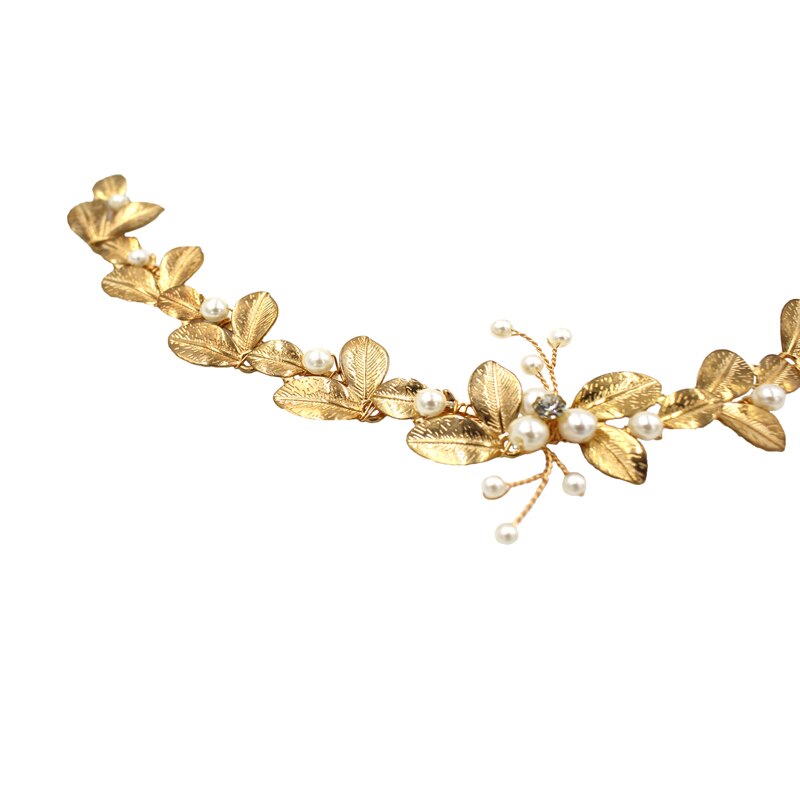 Golden Leaf Beaded Bridal Wedding Hair Ornament