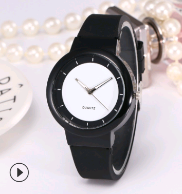 Silicone strap watch fashion candy color student men and women couple quartz watch