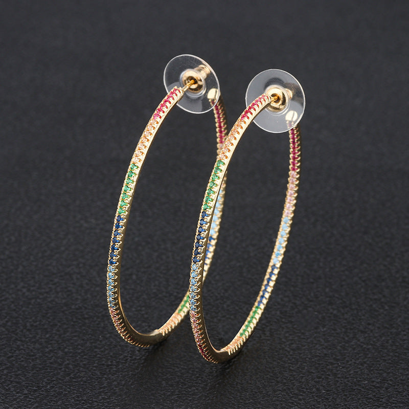 Personalized color zircon earrings