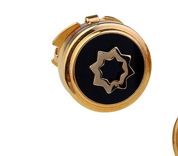 High-end Business Round Electroplated Gold American Shirt Cufflinks