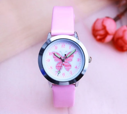 Cute Butterfly Dial Waterproof Quartz Watch for Kids