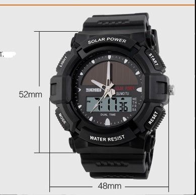 Solar-Powered Double Display Waterproof Outdoor Sports Watch