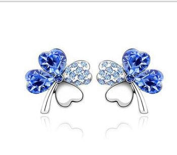 Four-leaf clover crystal full earring earrings