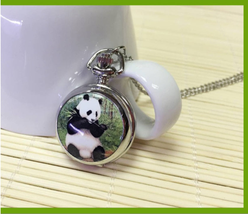 National Treasure Panda Ceramic Pocket Watch