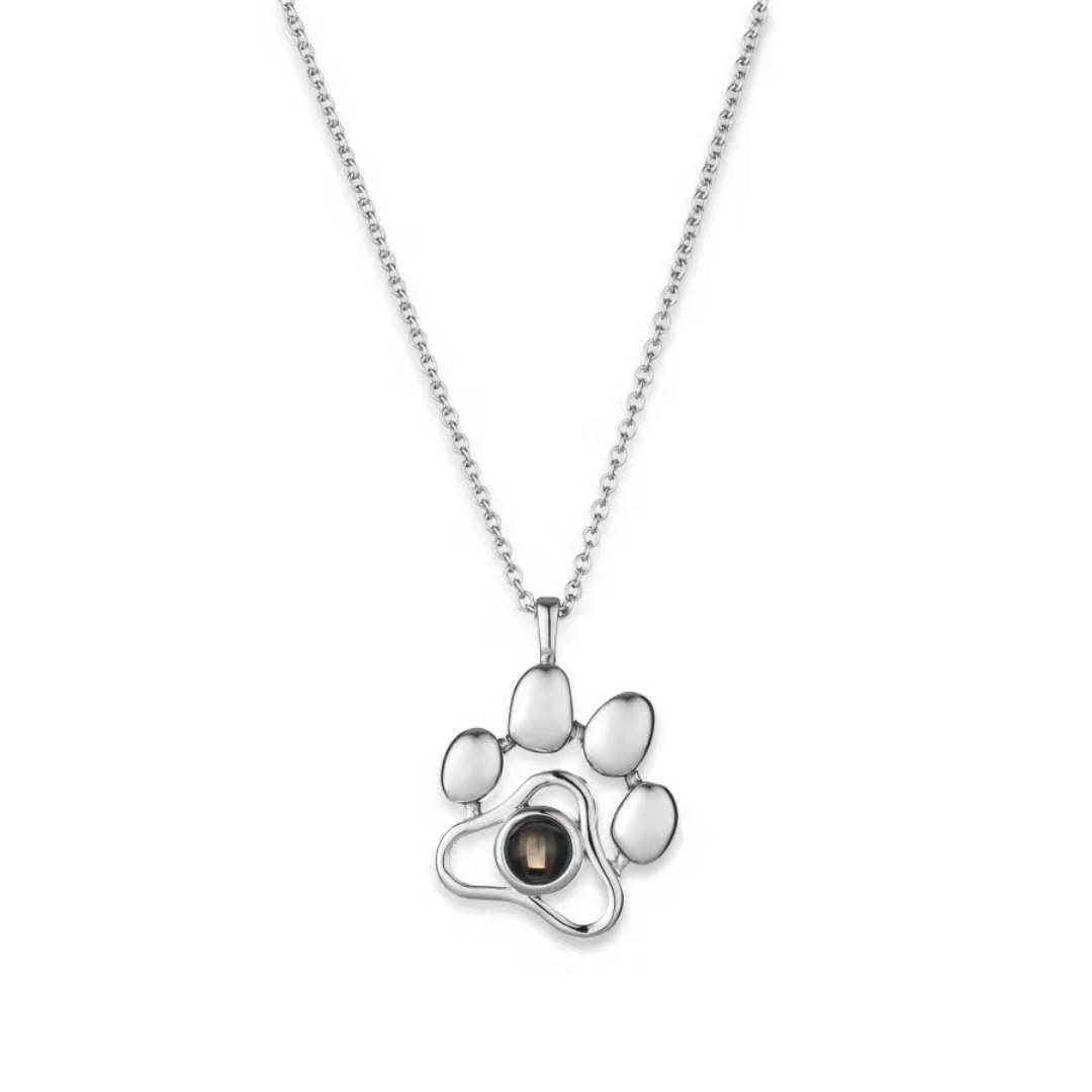 Cute Animal Dog Paw Personalized Custom Projection Necklace