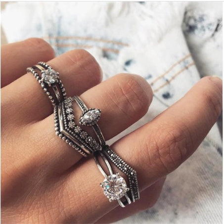 Gold Boho & Vintage Stackable Ring Set