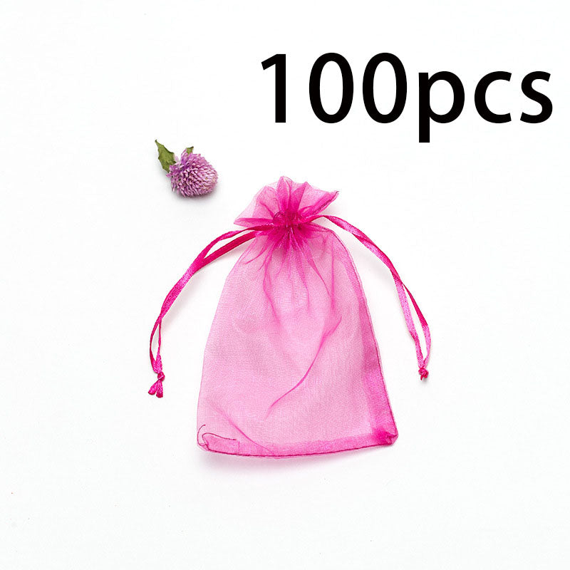 Candy Packaging Bag Drawstring Bag Jewelry Camphor Wood Bead Mesh Bag