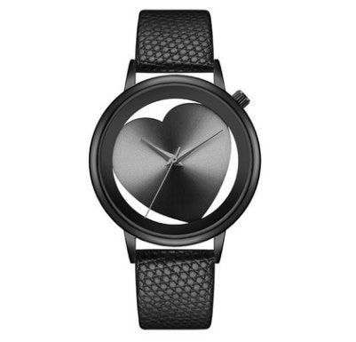 Elegant Heart-Shaped Hollow Out Quartz Watch