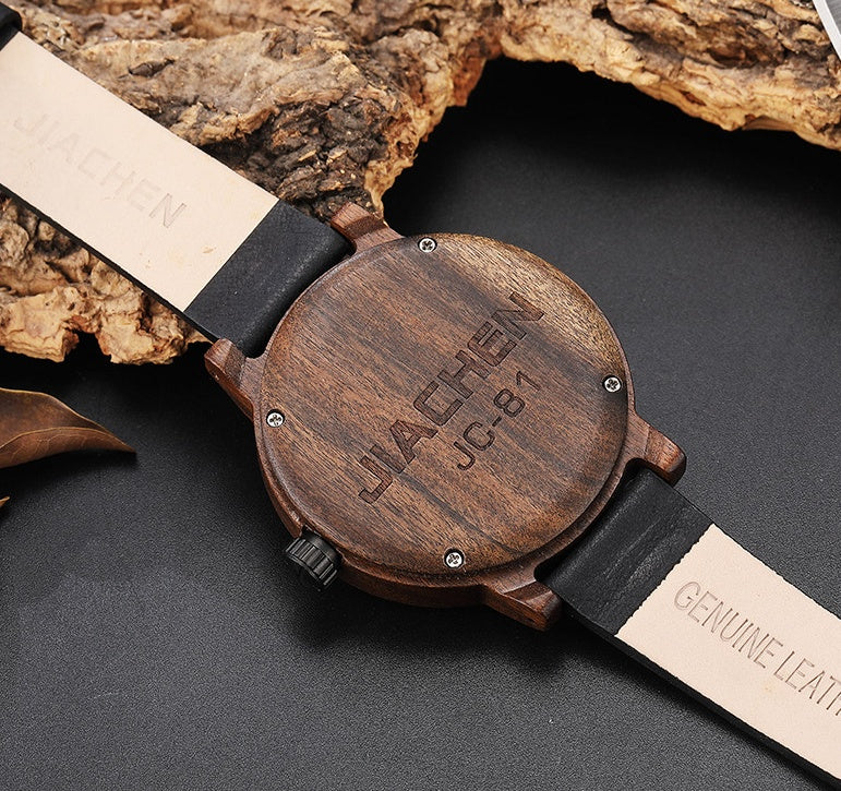 Multifunctional Compass Wood Watch Outdoor Sports Watch